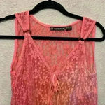 Raya Sun pink Ombre crochet lace top sz M beachy resortwear summer sheer festiva Photo 2
