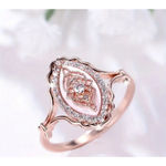 Shiny Zirconia Inlaid Ring Exquisite Flower Design Finger Ring Boho retro size 5 Pink Photo 2