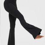 Aerie Real Me High Waist Thick Band Black Flare Pant Leggings Size L NWOT Photo 0