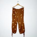 Pilcro  Harem Pants Anthropologie Brown Printed Tie Hem Size 31 Photo 2