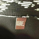 J. McLaughlin Ribbed Black and White Geometric Pattern Cotton Blend Boxy Sweater Photo 7