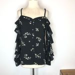 Bar III  Floral Cold Shoulder Long Sleeve Blouse Photo 1