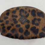Patricia Nash Keisley Cosmetic Key Fob Leopard Calf Hair Leather Brown Zipper Photo 2