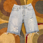 Levi's Levi’s 501 Cut Off Frayed Distressed Light Wash Bermuda Shorts Size 26 Waist Photo 0