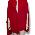 Chicos Reversible Travel Wrap-One Size-4 Way Wear-Lightweight-Red-Burgundy-NEW Photo 3