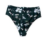 COCOSHIP  High Waisted Floral Green Bottom Ruched High leg Size XL NWOT Photo 1