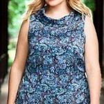 Talbots  Sleeveless Satin Cowlneck Paisley Blouse size 12 Photo 1