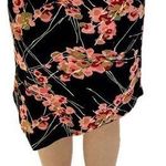 Max and Cleo Black Pink Floral Stretch Asymmetrical Skirt Women’s Size XS Photo 0