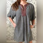 THML tweed mini dress faux leather a-line pockets short puff sleeve office Photo 1