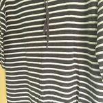 Cable & Gauge Black & White Stripe Cowl Neck Sweatshirt Photo 1
