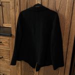Eileen Fisher Virgin Wool Blazer Jacket Black Open Front Minimalist Large Photo 4