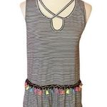 Twenty Second Boho hippie chic neon n stripes peplum top Photo 0