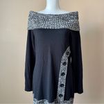 Venus  | Black Off-Shoulder Shift Sweater Dress Sz L Photo 3