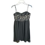 Jessica McClintock Vintage Jessica McClintock Black Babydoll Whimsigoth Prom Mini Dress Y2K Photo 3