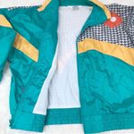 London Fog VINTAGE 80s 90s Color Block Windbreaker Jacket Teal Floral Size Large Photo 3
