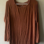 American Eagle 🛍️ Soft And Sexy Burnt Orange Scoop Neck Long Sleeve Size Medium Photo 0