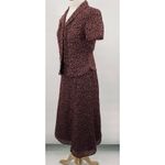 Vintage 90s Floral Print Skirt Set Matching Blouse & Midi Skirt Pink Maroon 8 P Purple Photo 5