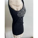 Berek2 Embellished Bead Fitted Knit Sweater Tank Top Medium Black Photo 5