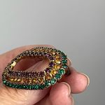 Vintage Musi bejeweled dress clip. Green Photo 3