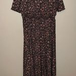 Pink Floral Maxi Short Sleeve Dress NWOT Red Size L Photo 3