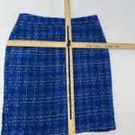 Sandro Skirt Womens 8 Blue Tweed Boucle Pencil Lined Back Slit Office Windowpane Photo 5
