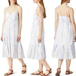 Rails Dress Women Medium Blue White Cloud Tie Dye Linen Blend Delilah Midi Photo 1