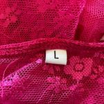 Pink Lace Mini Lingerie Dress with Ruffle Size L Photo 4