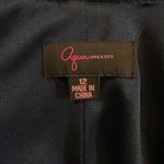 AQUA Formal Navy Satin Ruffle Open Back Dress size 12 Photo 1