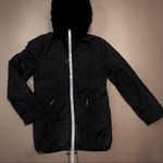 ZARA  Woman Faux Fur Hoodie Parka, Black, Size M Photo 9