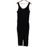 Michael Stars  Black Ribbed Tank Jumpsuit One Piece Wide Leg Size L Photo 1