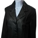 Y2K Vintage Lobi Lobi 100% Leather Jacket City Special Occasion Mob Wife M Black Size M Photo 2
