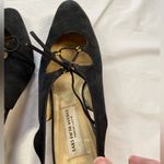 Saks Fifth Ave Vintage FENTON LAST Black Suede Sling Back Lace‎ Up Shoes Size 10 Photo 6