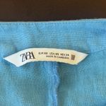 ZARA Linen Tunic over sized v-neckline button up blue women's shirt Dress XS Photo 1