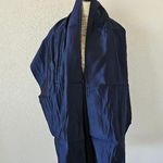 Collection XIIX Navy Blue Black Double Sided Large Shoulder Wrap Wide Scarf Photo 1