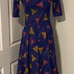 LuLaRoe  Nicole women’s purple atomic triangle ,stretch knit dress size S Photo 0