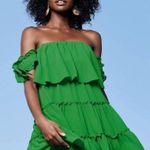 Lulus  Tiers To My Heart Green Off Shoulder Small Photo 0