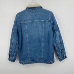 Madewell  The oversized Jean jacket women's small sherpa blue denim Pinehill wash Photo 4