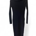 Forever 21  Women's Faux Fur-Trim Ribbed Sweater Midi Dress Black Size XL Photo 6