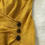 Anthropologie By Moth Mustard Sweater Wrap Puff Sleeve Mini Dress With Pockets Photo 4