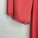 VTG Shadow Line Women's Med 3/4 Sleeve Bright Coral‎ Button Up Lounge Robe Mumu Red Photo 3