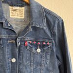 Levi's Blue Denim Jacket with Pink Accents Photo 2
