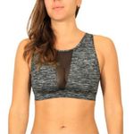 Victoria's Secret Victoria’s Secret VSX Mesh Cut Out Back V Neck Front Sports Bra Small Gray Black Photo 0