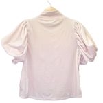 Free People Claudia Velvet Tee Puff Sleeve Mockneck Top Ballet Pink Size XS Photo 4