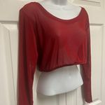 Pretty Angel Wine Sheer Cropped Mesh Top Photo 4