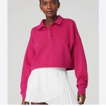 Alo Yoga Alo polo club Henley pullover magenta pink size small Photo 3