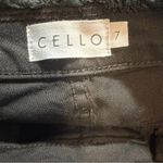 Cello  High Rise Super Flare denim jeans black wash distressed knees size 7 NWT Photo 6