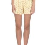 BCBGeneration Womens Smocked Midi Daytime Walking Shorts Yellow Floral Small NEW Photo 0