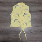 Natural Reflections Vintage 90s Dolphin Yellow Sleeveless Top Collared sz S Photo 1