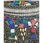 RAMLA L'Oriental Handmade Silver Multicolor Mosaic Metal Crossbody Clutch New Photo 4