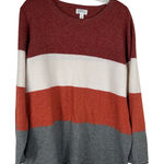 Market & Spruce  Womens Sweater Size 1X Plus Size StripedCrew Neck Pullover Photo 0